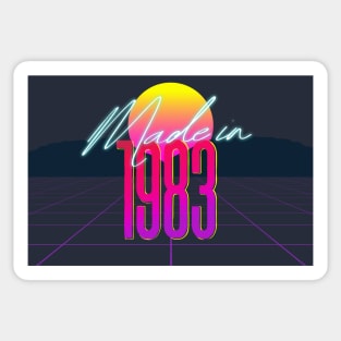 Made In 1983 ∆∆∆ VHS Retro Outrun Birthday Design Sticker